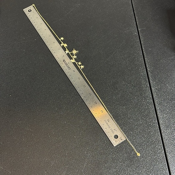 Hespera Dainty Northern Star Orb Charm Gold Tone Necklace Rhinestone - Picture 7 of 9